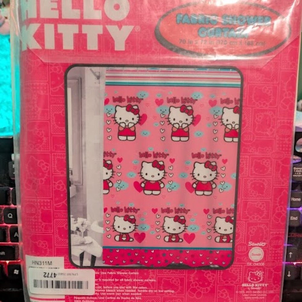 Sanrio Hello Kitty Fabric Shower Curtain